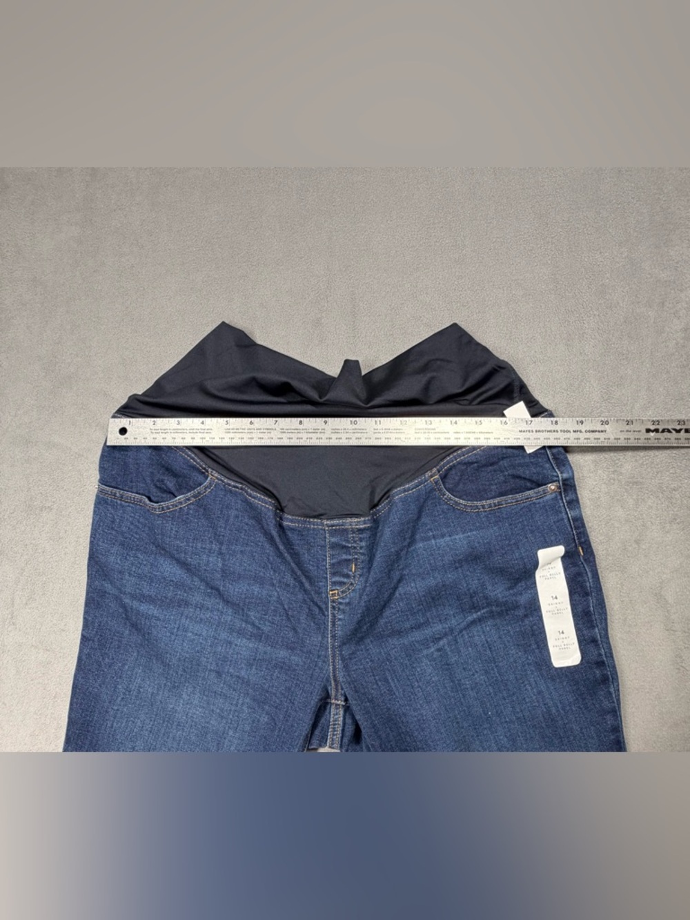 Isabel by Ingrid + Isabel Maternity Blue Jeans with Black Stretch Waistband - Picture 3 of 8